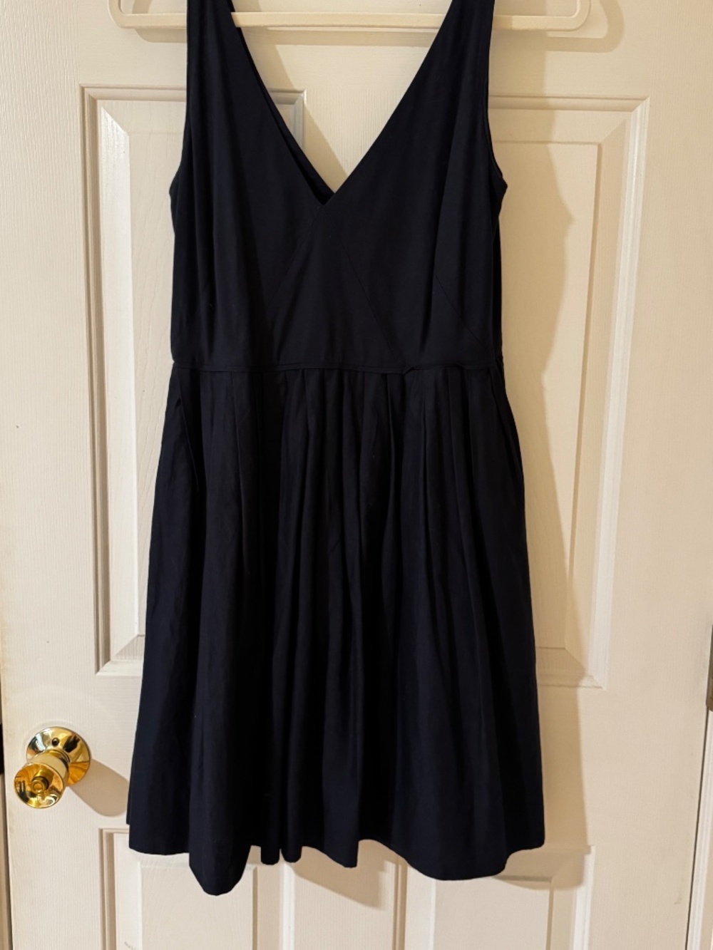 J.Crew Navy Double V-Neck Dress Size 6 with Pockets